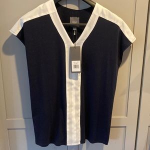NWT Lysse' Navy and White Top